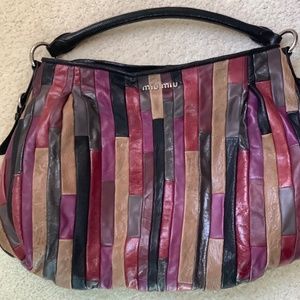Miu Miu Multicolor Patchwork Leather Satchel
